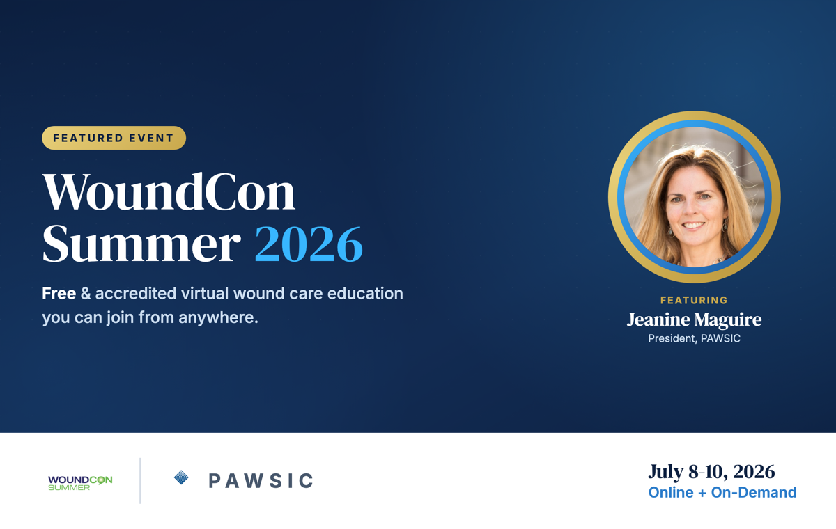 WoundCon Summer 2026 virtual wound care conference, featuring PAWSIC President Jeanine Maguire