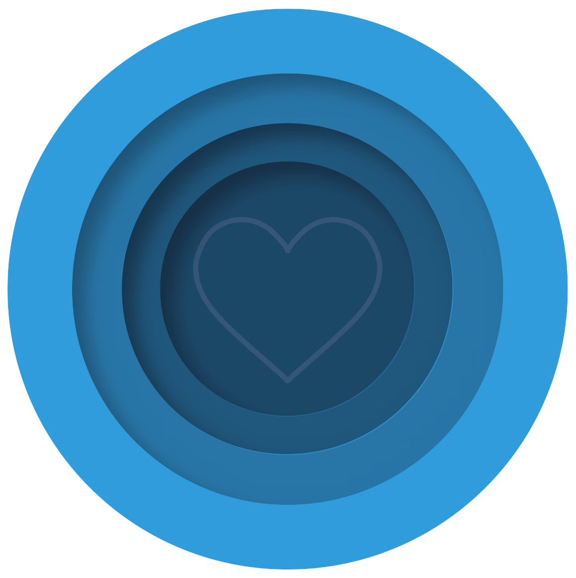 PAWSIC patient-centered concentric rings model with heart at center